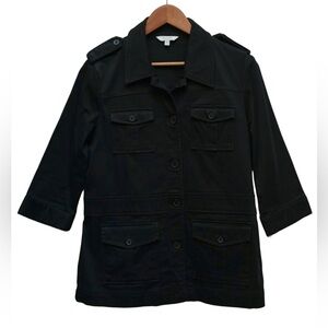 black chore coat / safari coat Alfred Sung army cargo jacket